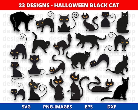 Cat Silhouette | Cat SVG | Halloween Black Cat Svg | Spooky Svg | Halloween Svg | Cat Lover Svg | Kitty Svg | Pet Silhouette