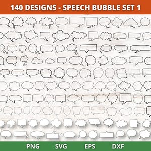 Sprechblase SVG-Bundle, Sprechblase Umriss SVG, Bubble Rahmen SVG, Sprechblase SVG, Sprechblasen Clipart, Cricut SVG Schneidedateien