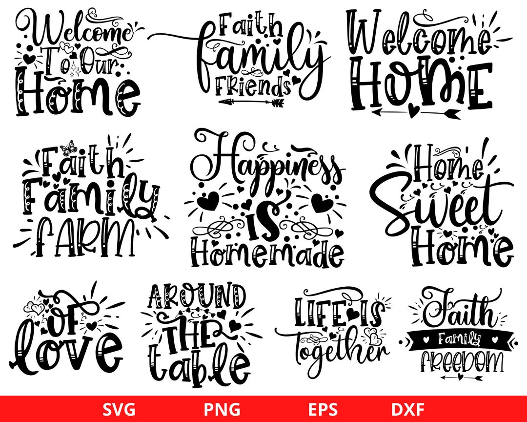 Family Quotes SVG Bundle Family sign Home decor svg Cut - Etsy France