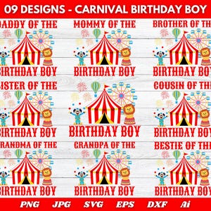 Carnival Birthday svg, Circus Birthday svg, Carnival Birthday Boy Shirt, Ring Leader Birthday Shirt, Matching Family Birthday Tee