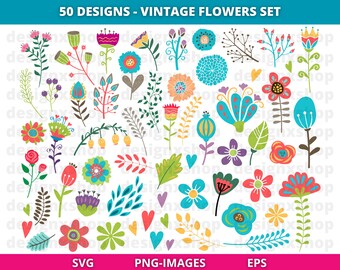 Vintage Flower Clipart: Blush Floral Bouquet (SVG & PNG)