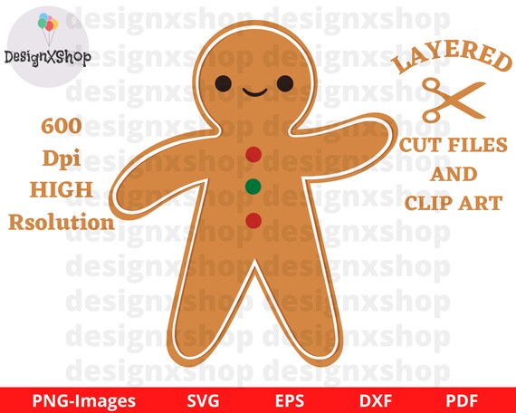 Christmas Gingerbread SVG, Gingerbread man svg, Gingerbread cut files and clipart, Winter, Holiday, Instant Download File GB-4