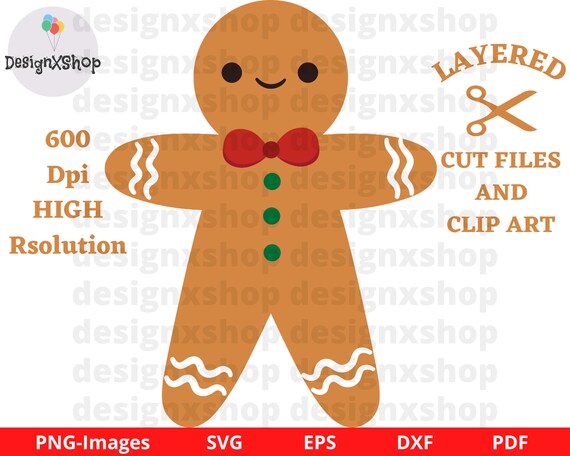 Christmas Gingerbread SVG, Gingerbread man svg, Gingerbread cut files and clip art, Winter, Holiday, Instant Download File GB-3