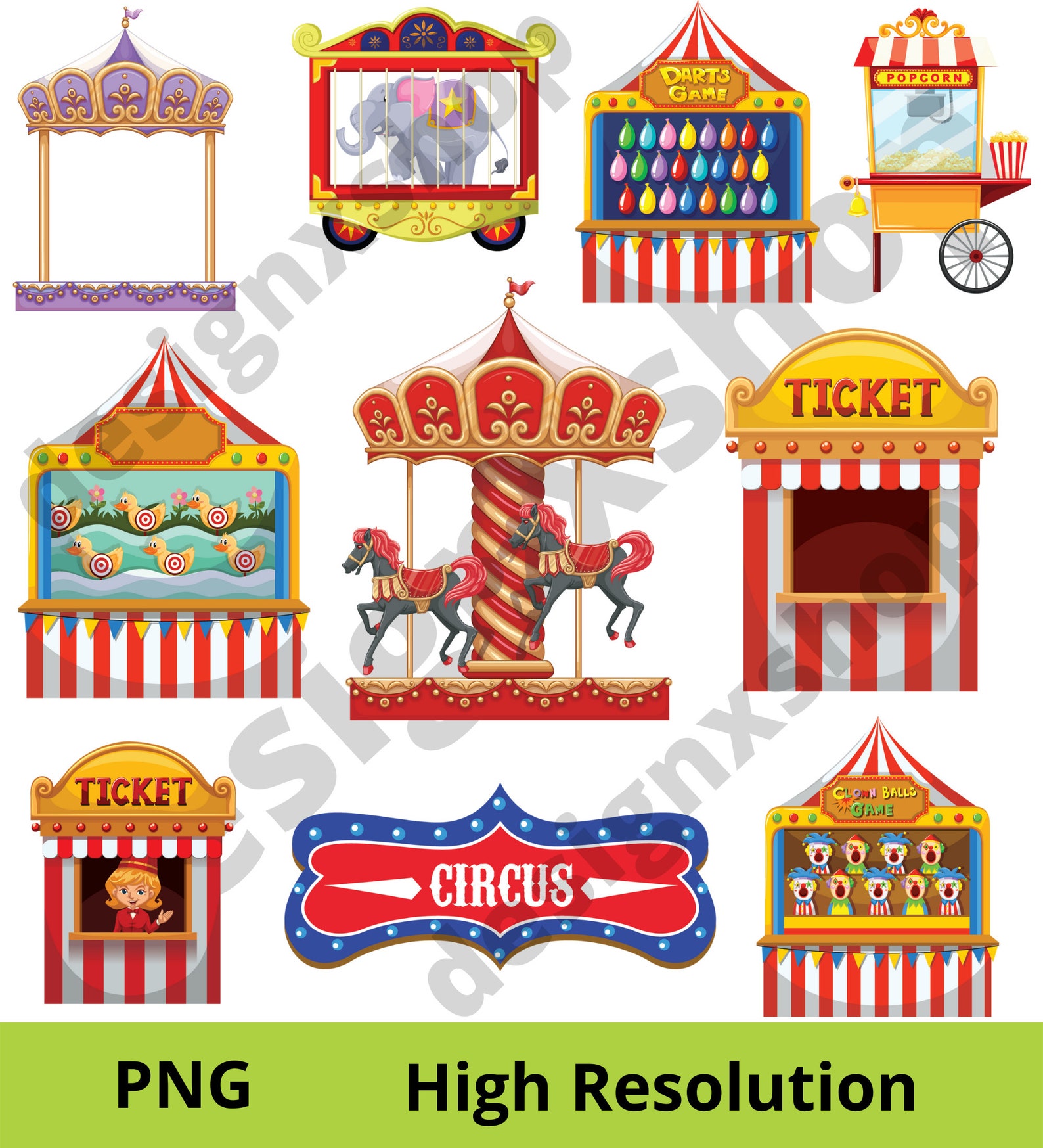 Circus Clipart Circus Printable Circus PNG and SVG - Etsy