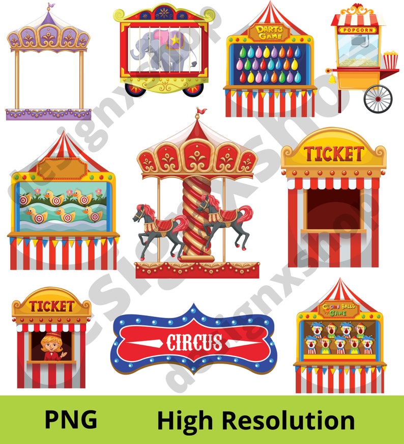 Circus Clipart Circus Printable Circus PNG and SVG - Etsy
