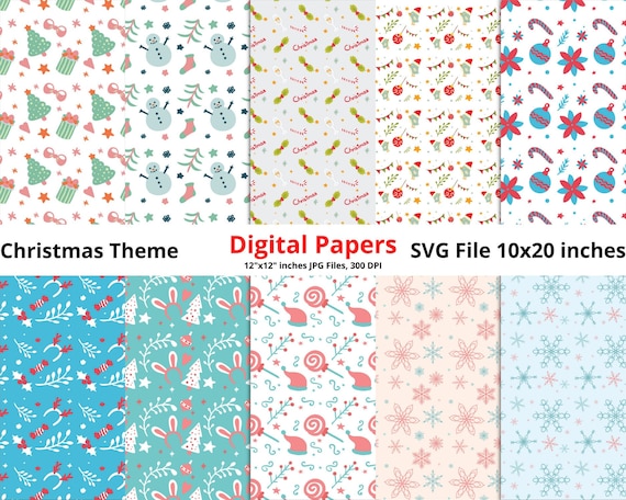 Christmas seamless pattern, Christmas digital paper, Funny Christmas, Printable, Christmas papers SVG
