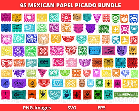 Papel Picado Svg | Papel Picado Png | Mexican clipart | Cinco de mayo clipart | Fiesta Clipart | Papel Picado Banner | PNG SVG