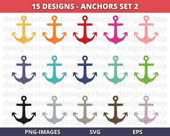 Anchor clipart | Nautical clipart | Anchor Svg | Anchor Monogram | Anchor Silhouette | Anchor SVG Bundle | Marine svg | Download SVG and PNG