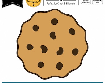 Chocolate Chip Cookie SVG, Cookie SVG Cut File, Cookie PNG, Bakery Svg, Cookie Clipart, Silhouette Cricut Cut File, Instant Download