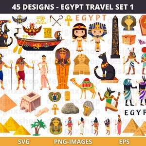Clipart Egitto, Clipart Antico Egitto, Clipart Viaggio, Design digitale Africa, Storico, Clipart Egiziano, Clipart Antica civiltà