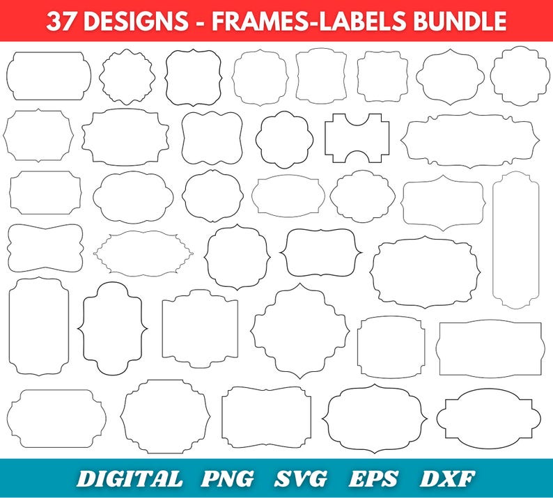 Classic Frames Svg Bundle, Labels Svg Png, Label Borders Svg ...