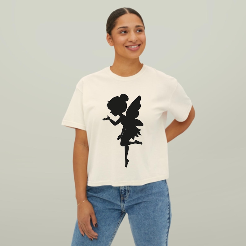 Sylwetka wróżki w formacie SVG | Uroczy plik SVG z wróżką do Cricut | Wróżka w formacie PNG, Dxf, Eps, Pdf, Jpg | Clipart z dziewczyną z fantazji | Użytek komercyjny zdjęcie 3