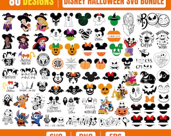 Mickey Halloween SVG, Mickey and Minnie Mouse Halloween SVG, Spooky Cartoon Svg, Kids Halloween Character, Pumpkin, Ghost Cricut Cut Files