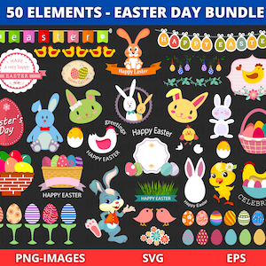 Easter clipart, Easter Eggs Clipart, Easter day Clipart, bunny clipart, rabbit egg, Spring Clipart, Easter bunny clipart, Download SVG PNG