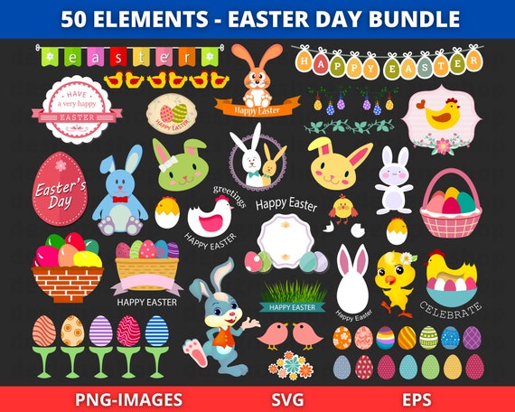 Easter clipart, Easter Eggs Clipart, Easter day Clipart, bunny clipart, rabbit egg, Spring Clipart, Easter bunny clipart, Download SVG PNG