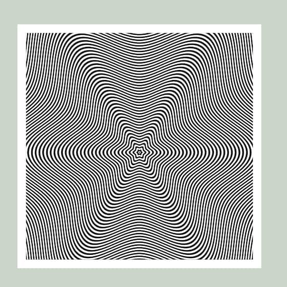 3D Optical Illusion Art Print: Black & White Abstract
