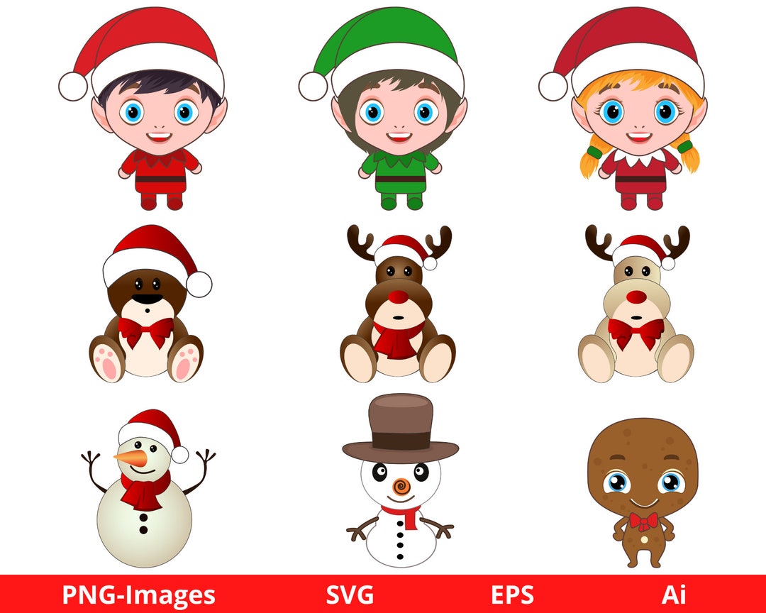 Christmas Characters Clipart Christmas Clipart Reindeer Svg - Etsy