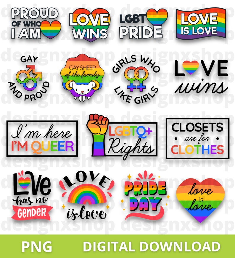 LGBTQ SVG Bundle, LGBT svg, Pride svg, Gay Pride svg, lgbt quotes svg, rainbow svg, Gay svg, Digital File, Instant download Png Svg Files image 5