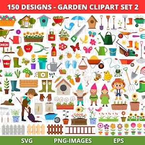 Imágenes prediseñadas de jardín, imágenes prediseñadas de primavera, imágenes prediseñadas de jardinería, imágenes prediseñadas de flores, jardín de primavera, herramientas de jardinería, plantas en maceta, cerca, agricultura, PNG y SVG