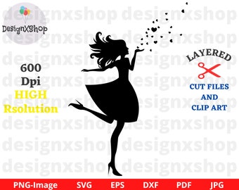 Fashion Woman svg, Female silhouette, Woman Silhouette, Girl Silhouette, Woman clipart, Fashion svg, Princess svg, PNG | SVG | EPS | Dxf