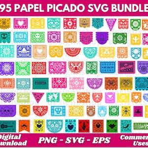 Papel Picado Bundle | Papier Picado Png | Mexikanische Clipart | Cinco de Mayo Clipart | Fiesta Clipart | Papel Picado Banner | PNG Datei