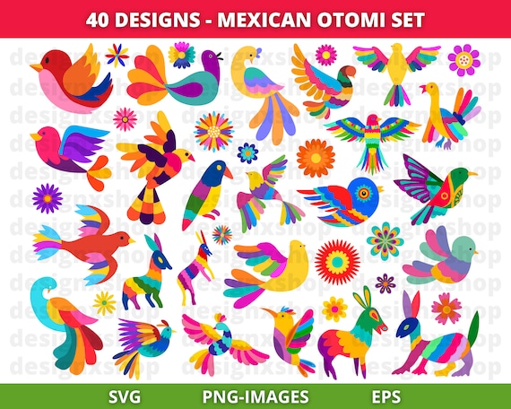 Mexican Otomi Clipart, Otomi clipart, Mexico clipart, Colorful Mexican Flowers, Floral clipart, Cinco de Mayo, Fiesta clipart, Digital Files