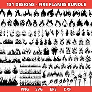 Fire Flame SVG Bundle, Fire Flame Clipart, Fire Svg Bundle, Fire Flames Svg, Flames Silhouette, Fire Flames Cut Files For Circut, Fire Svg