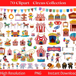 Circus Clipart, Circus Printable , Circus PNG and SVG, Carnival Clip ...