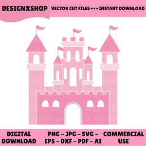 Castle svg, Castle svg cut file, Castle clipart, Cinderella castle svg, Magical castle svg, Castle silhouette, Princess castle svg