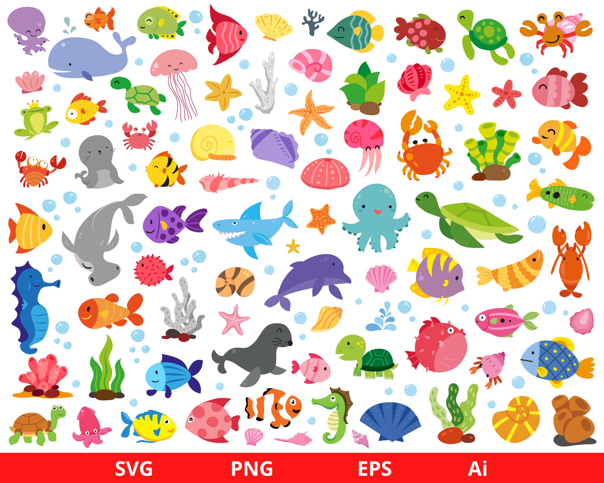 Sea Creatures Png - Etsy Sea Creatures Png - Etsy