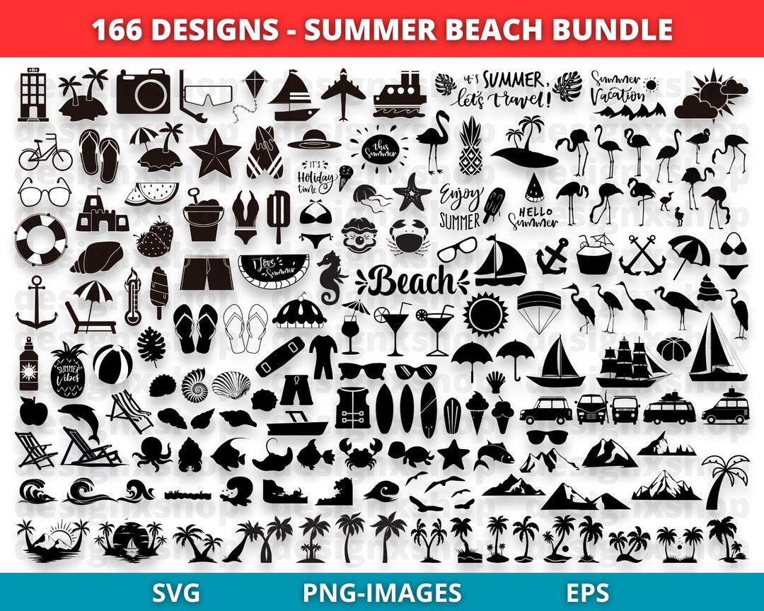 BEACH SVG Bundle, SUMMER Svg, Beach Clipart, Summer Cut Files for ...