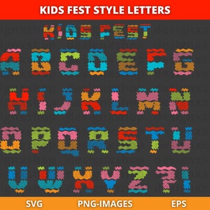 Alfabeto Clipart, fuente de colores divertida, carnaval y fiesta, tipografía divertida, letras de colores de Jamaica, alfabeto SVG y PNG, descarga digital