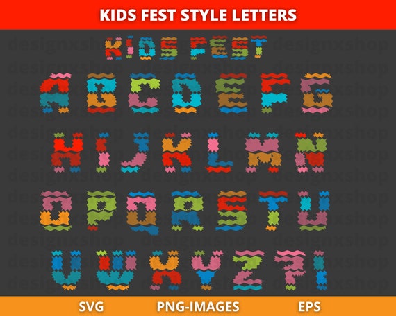 Alphabet Clipart, Funny colored font, carnival and fiesta, fun typography, Jamaica color letters, Alphabet SVG and PNG, Digital Download