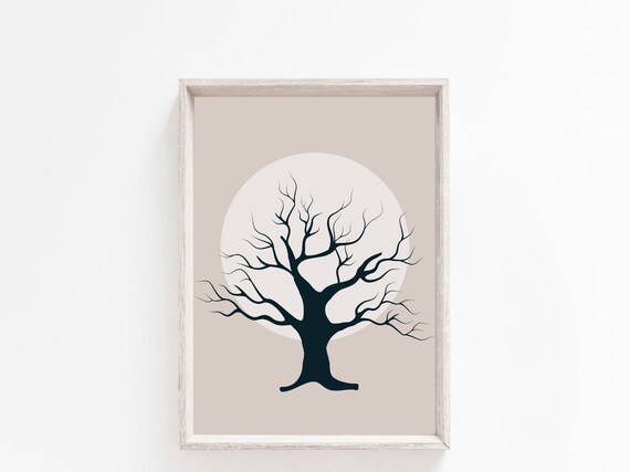 Tree Print, Wall Art Print, Natural print, Bare Tree Print, Tree Poster, Tree Silhouette Print, Minimalist Print, Digital Download