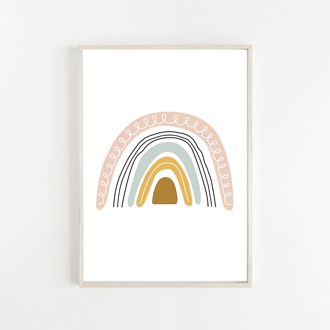 Boho Rainbow Nursery Art Print: Kids Room Decor (digital Download) - Etsy