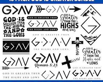 God Is Greater Than The Highs And Lows, Christian Quote SVG, Inspirational Faith Designs svg, eps, dxf, ai, png Files For Cricut (15 Files)