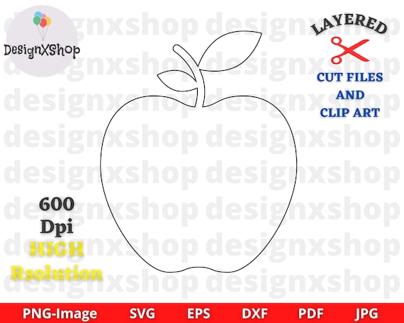 Apple Svg | Apple Clipart | Teacher Svg | School Svg | Apple monogram svg | Back to School svg | Cricut Silhouette Cut files | Digital File