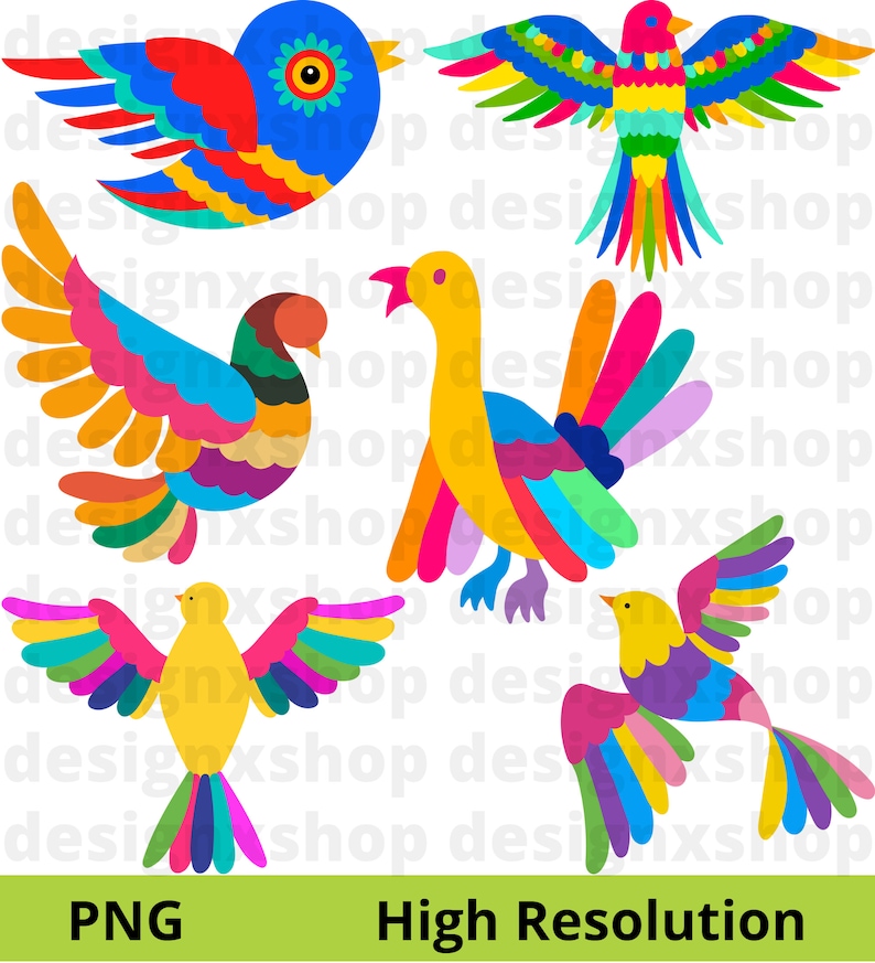 Mexican Otomi Clipart, Otomi clipart, Mexico clipart, Colorful Mexican Flowers, Floral clipart, Cinco de Mayo, Fiesta clipart, Digital Files image 4