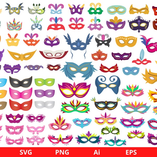 Masquerade Mask Clipart, Mardi gras mask SVG, Mardi gras mask clipart, Carnival mask, Antique ClipArt, Props Mask, Digital files svg eps png