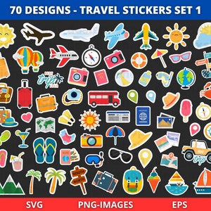 Adesivos de viagem | Aventura svg | Viagem svg | Pacote de adesivos digitais | Adesivos inspiradores | Adesivos imprimíveis | Adesivos de verão PNG