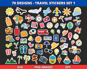 Travel stickers | Adventure svg | Travel svg | Digital stickers bundle | Inspirational stickers | Printable Stickers | Summer stickers PNG