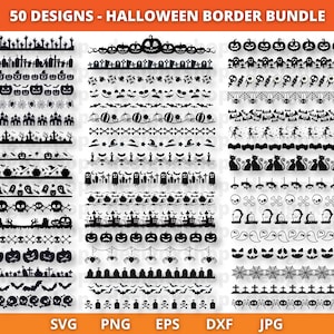 Bordures d'Halloween SVG, frontière de toile d'araignée effrayante, Svg de diviseur d'Halloween, Svg d'Halloween, Halloween bordure des cliparts, fichiers SVG pour cricut