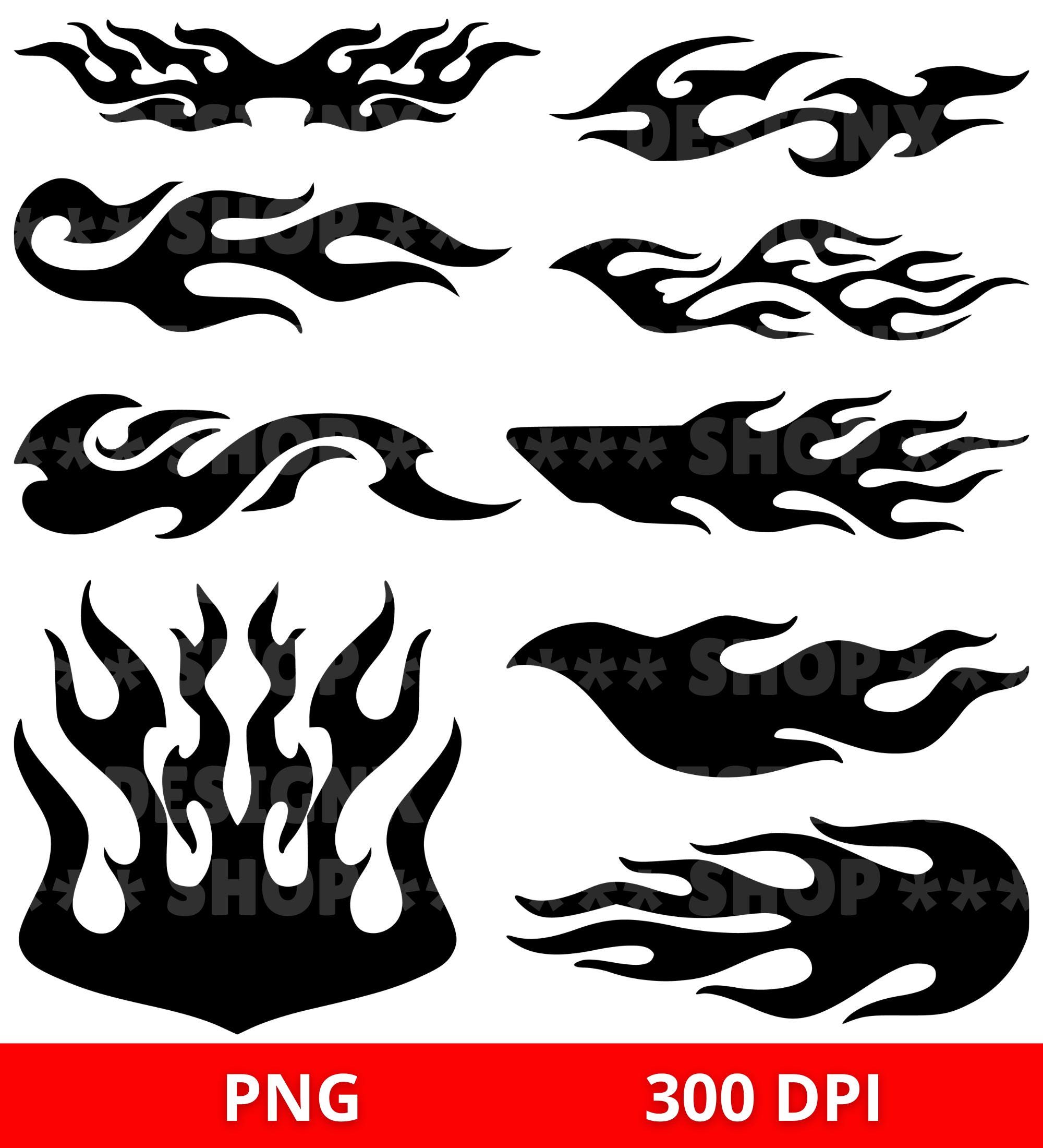 Generic Racing Flames Racing Flames SVG Bundle - Instant Digital Download - Svg, Png, Dxf ...