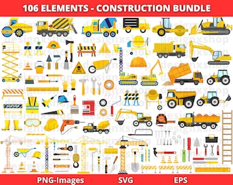 Construction Clipart, construction svg, construction vehicles, vehicles clipart, Construction SVG Mega Bundle, dumb truck, Digital Download