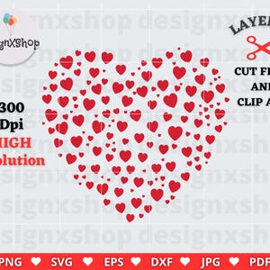 Heart Svg Files For Cricut, Valentines Day PNG, Love SVG Cut File, Mothers Day DXF Cut File, Cute Heart Clipart