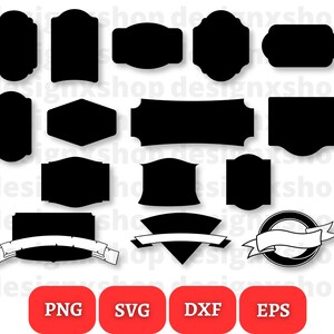 May include: A set of 15 black and white printable label templates. The labels are in various shapes, including circles, squares, rectangles, and ovals. The labels are perfect for adding a personal touch to your crafts, gifts, and other projects.