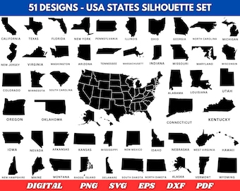 50 mapas de Estados Unidos, SVG de estados de EE. UU., mapa de viaje, fotos, mapa de aula, chinchetas, siluetas láser CNC Cricut