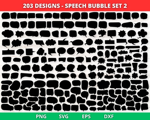 Speech Bubble SVG Bundle, Speech Bubble Outline SVG, Bubble Frame SVG, Dialog Box Svg, Speech Bubbles Clipart, cricut svg cutting files