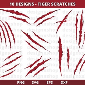 Svg de griffe de tigre, griffe de tigre, svg griffes de rayures, rayures Svg, griffe de marque Svg, griffes d'animaux marques Svg, téléchargement numérique