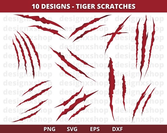 Tiger Scratch Svg, Tiger Claw Mark svg, Claws Scratches svg, Scratches Svg, Claw Mark Svg, Animal Claw Marks Svg, Digital Download